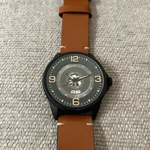 Casual Brown Leather Strap Watch